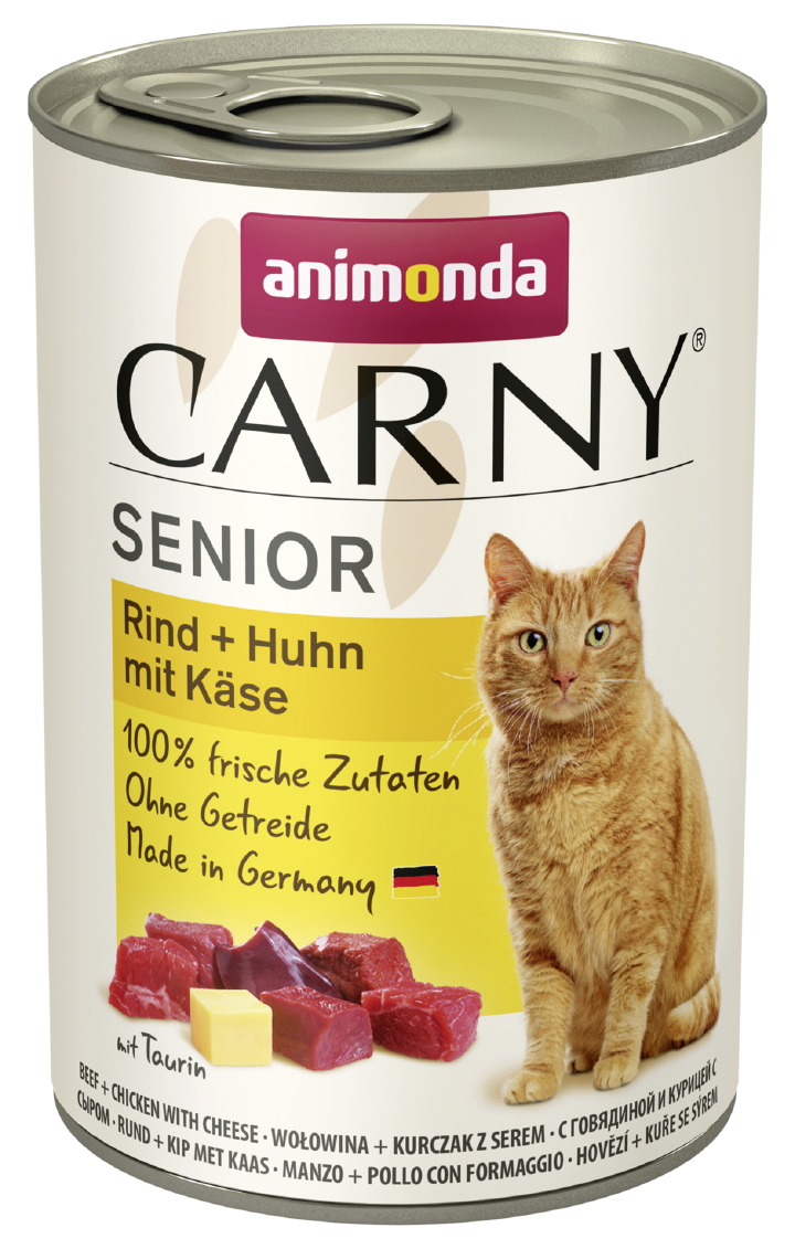 animonda Katzen-Nassfutter Senior Rind + Huhn mit Käse